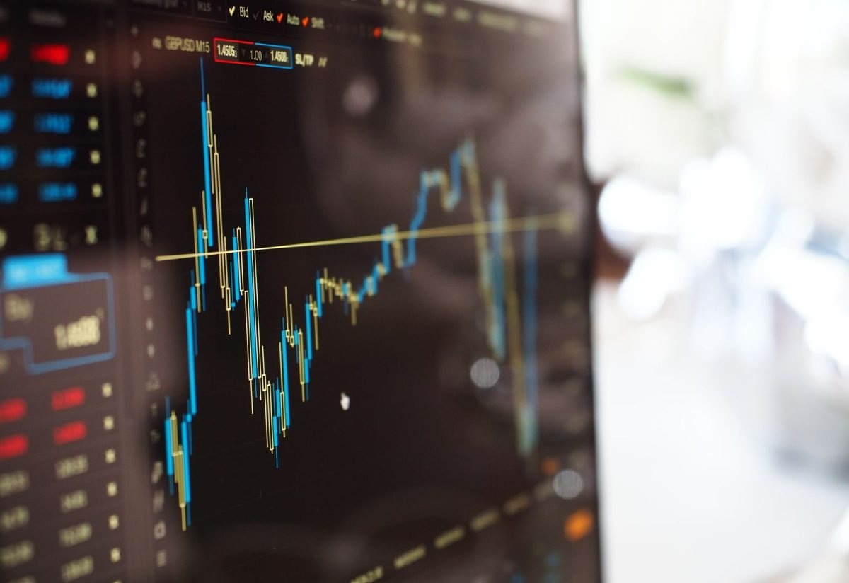 Chart data on a dark monitor